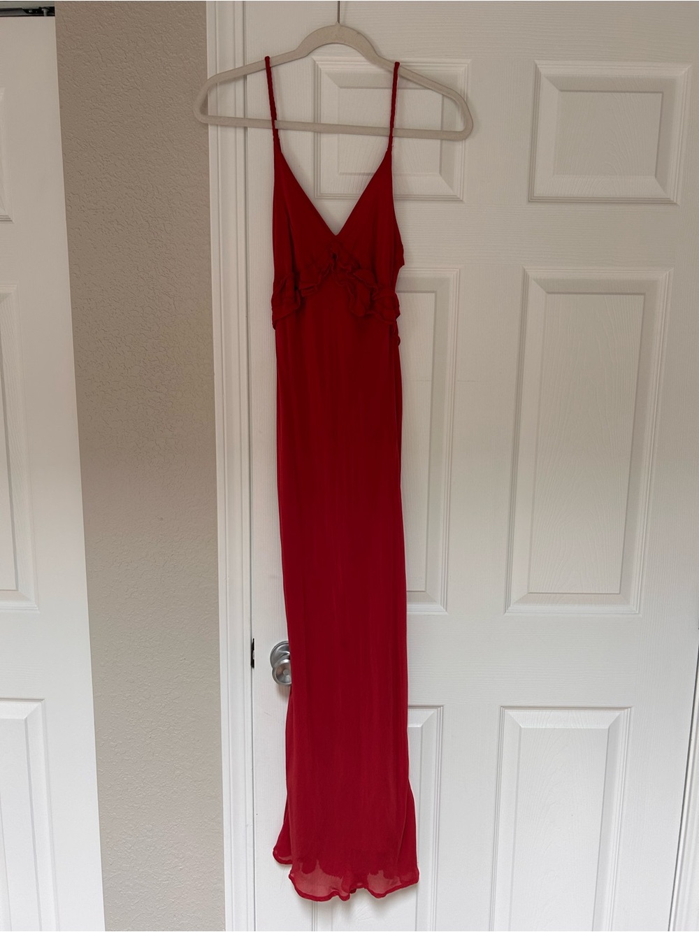 Anthropologie Crimson Spaghetti-Strap Maxi Dress
